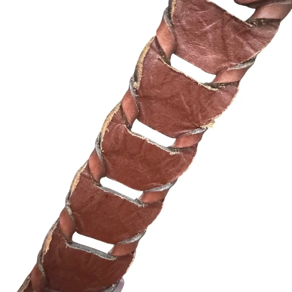 Vintage Leather Argentina Woven Belt Women's L 40-42‎ Reddish brown preloved EUC